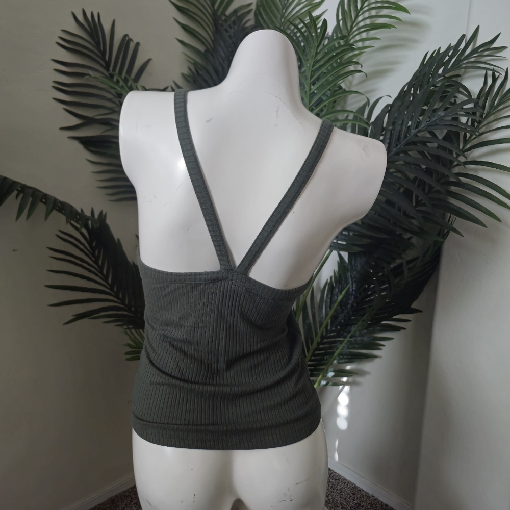 Women's Dark Gray Ribbed Tank Top
